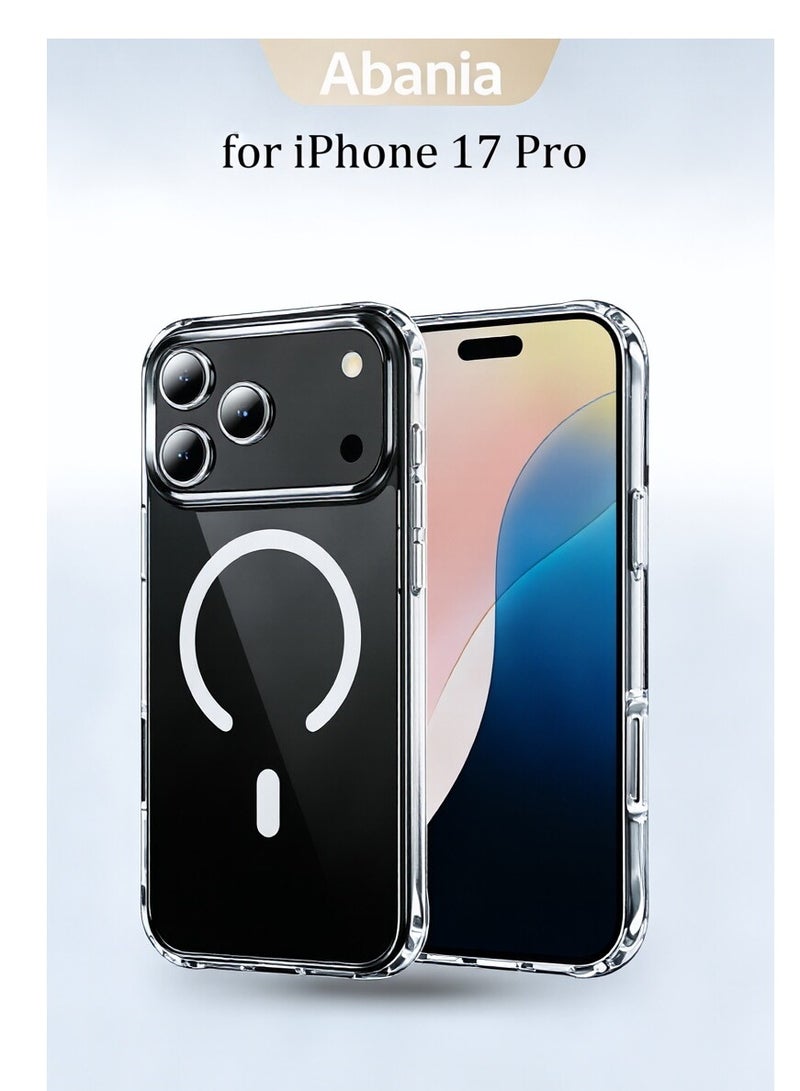 Abania iPhone 17 Pro Clear Case Compatible with MagSafe, Strong Magnetic Shockproof iPhone 17 Pro Cover,Crystal Clear Anti-Yellowing & Anti-Fingerprint, Scratch Resistant Protective Case for iPhone 17 Pro - Image 1
